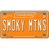 Smoky Mtns Tennessee Orange Novelty Metal License Plate Tag 4" x 2.2" Mini (MLP)