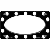White Black Polka Dot Center Oval Metal Novelty License Plate 4" x 2.2" (MLP)