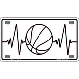 Basketball Heart Beat Novelty Metal License Plate Tag 4" x 2.2" (MLP)