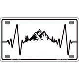 Mountains Heart Beat Novelty Metal License Plate Tag 4" x 2.2" (MLP)