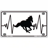 Horse Heart Beat Novelty Metal License Plate Tag 4" x 2.2" Mini (MLP)