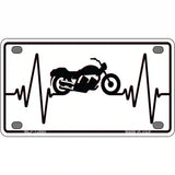 Motorcycle Heart Beat Novelty Metal License Plate Tag 4" x 2.2" Mini (MLP)