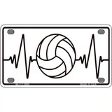 Volleyball Heart Beat Novelty Metal License Plate Tag 4" x 2.2" (MLP)