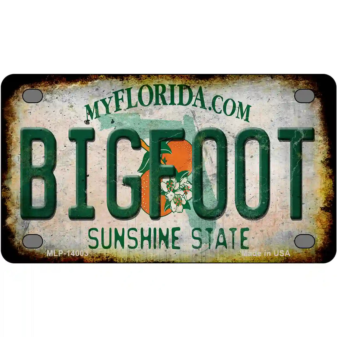 Bigfoot Florida Novelty Metal License Plate Tag 4" x 2.2" Mini (MLP)