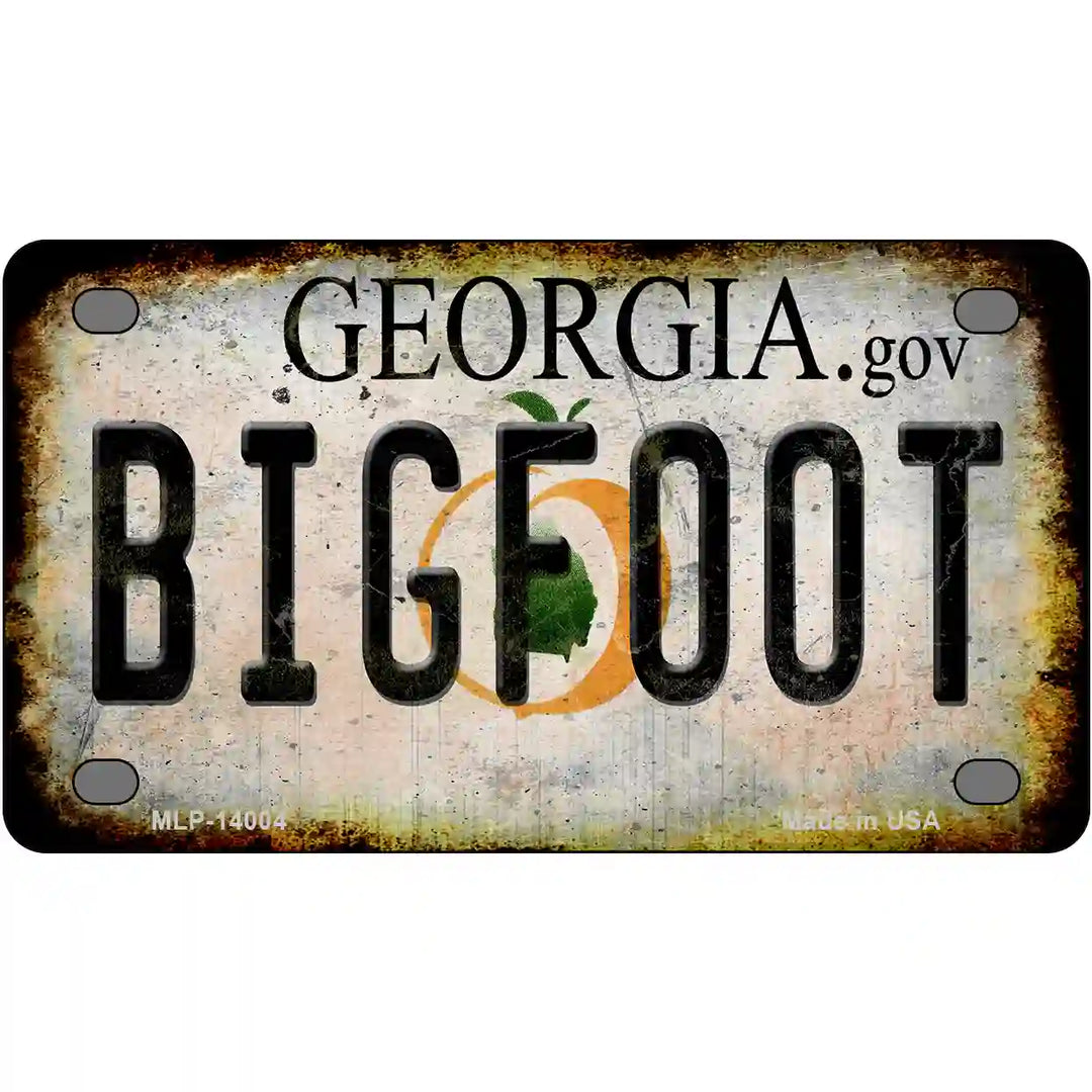 Bigfoot Georgia Novelty Metal License Plate Tag 4" x 2.2" Mini (MLP)