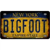 Bigfoot New York Novelty Metal License Plate Tag 4" x 2.2" Mini (MLP)