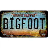 Bigfoot North Dakota Novelty Metal License Plate Tag 4" x 2.2" Mini (MLP)