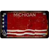 Rusty Michigan Bicentennial 76 Novelty License Plate 4" x 2.2" (MLP)