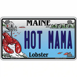 Hot Mama Maine Lobster Novelty Metal License Plate 4" x 2.2" (MLP)