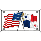 Panama Crossed US Flag Novelty Metal License Plate 4" x 2.2" (MLP)