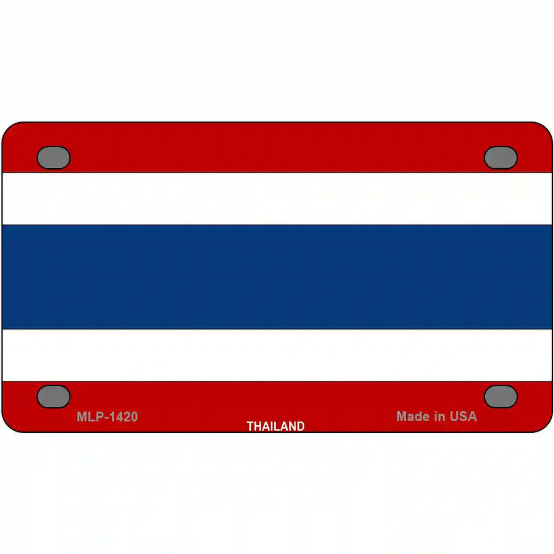 Thailand Flag Metal Novelty License Plate 4" x 2.2" (MLP)