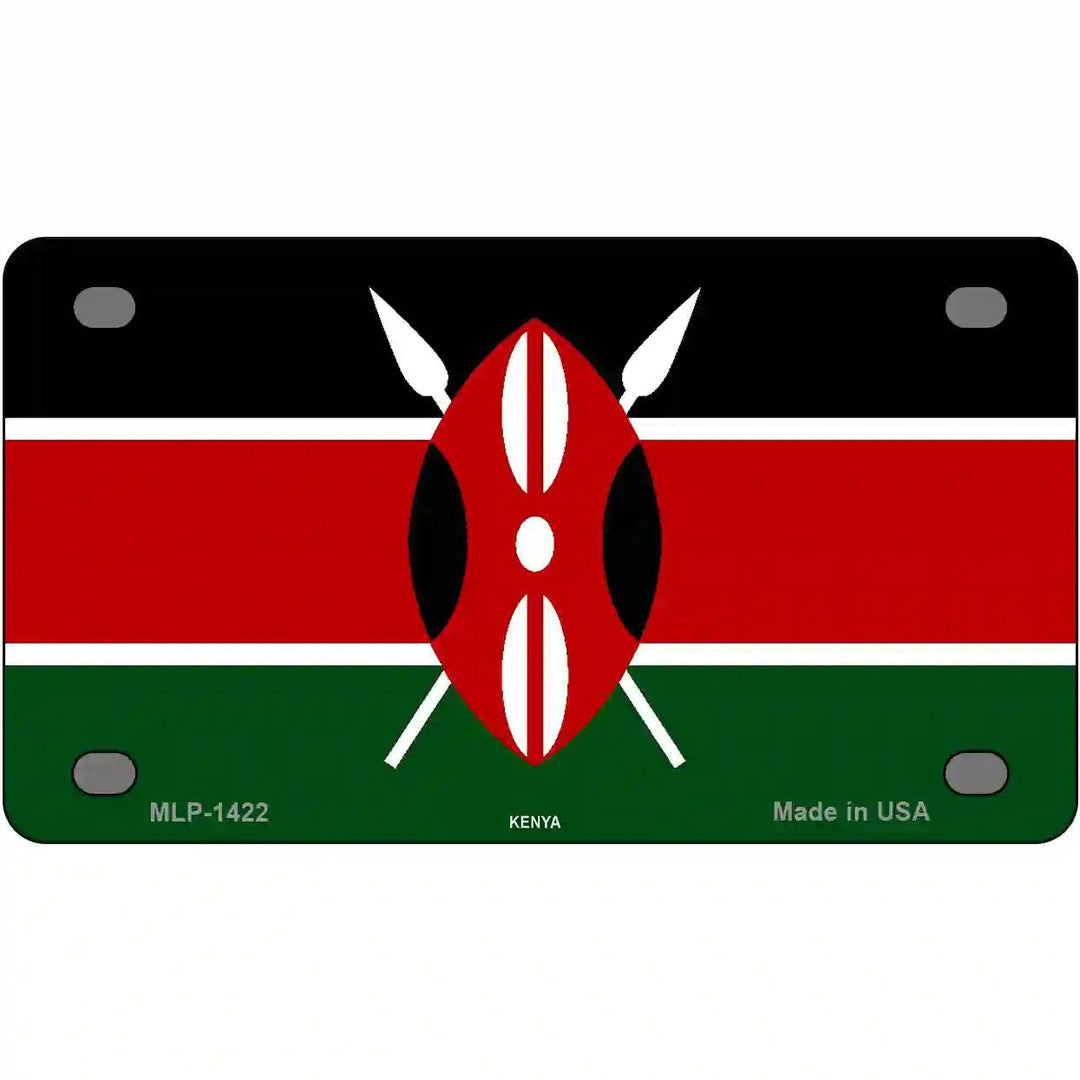 Kenya Flag Metal Novelty License Plate 4" x 2.2" (MLP)