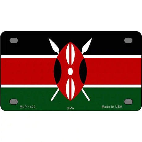 Kenya Flag Metal Novelty License Plate 4" x 2.2" (MLP)