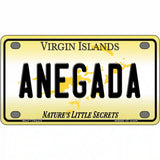 Virgin Islands Anegada Novelty Metal License Plate 4" x 2.2" Mini (MLP)
