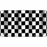 Waving Checkered Flag Metal Novelty License Plate 4" x 2.2" (MLP)