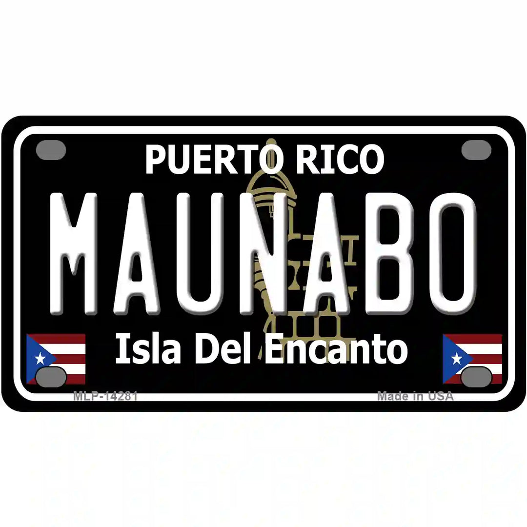 Maunabo Puerto Rico Black Novelty Metal License Plate 4" x 2.2" (MLP)