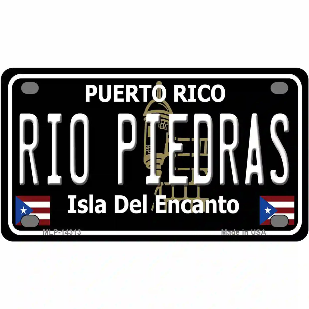 Rio Piedras Puerto Rico Black Novelty Metal License Plate 4" x 2.2" (MLP)