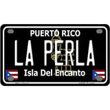 La Perla Puerto Rico Black Novelty Metal License Plate 4" x 2.2" (MLP)