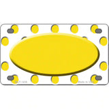 Yellow White Polka Dot Yellow Center Oval Metal Novelty License Plate 4" x 2.2" (MLP)