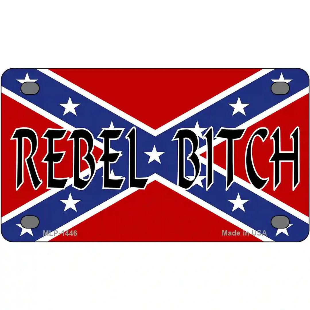 Rebel Bitch Metal Novelty License Plate 4" x 2.2" (MLP)