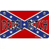Rebel Bitch Metal Novelty License Plate 4" x 2.2" (MLP)