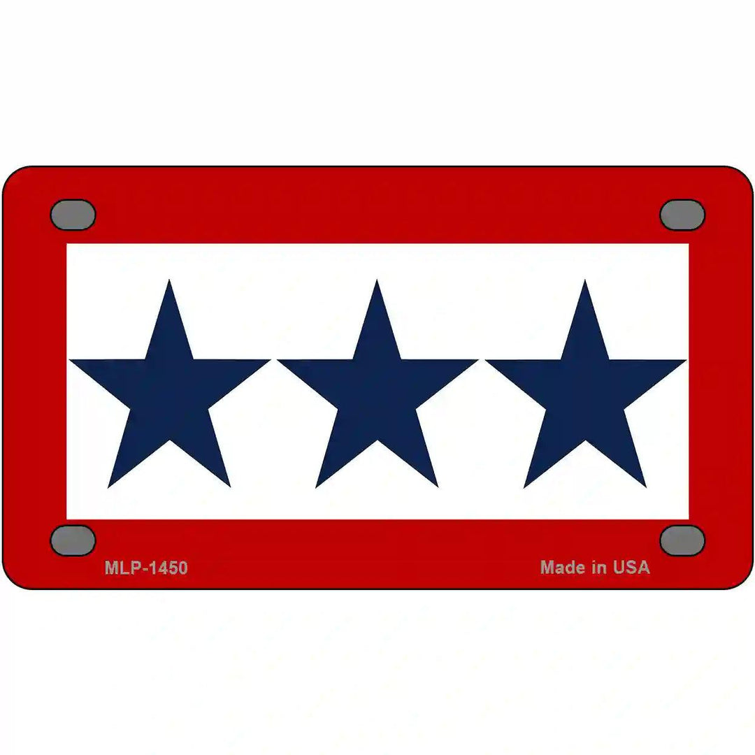 Blue Star Three Metal Novelty License Plate 4" x 2.2" (MLP)