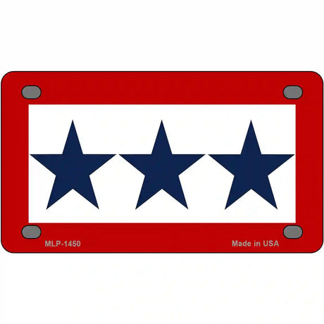 Blue Star Three Metal Novelty License Plate 4" x 2.2" (MLP)