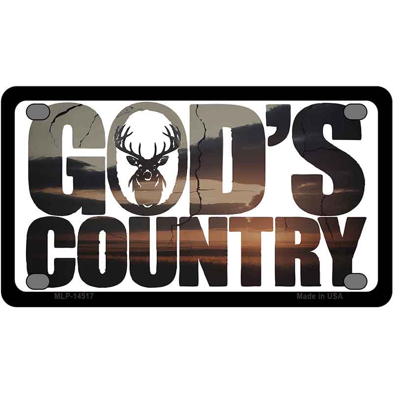 Gods Country Novelty Metal License Plate LP-14517
