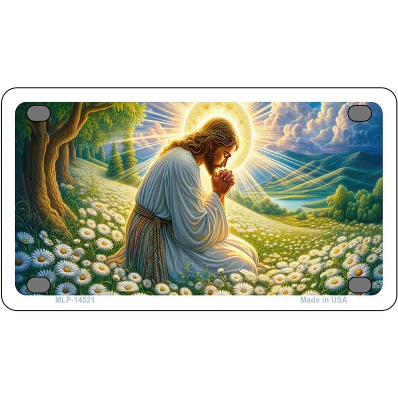 Jesus Praying Novelty Metal License Plate LP-14521