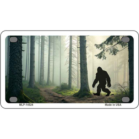 Bigfoot Silhouette Forest Novelty Metal License Plate LP-14524