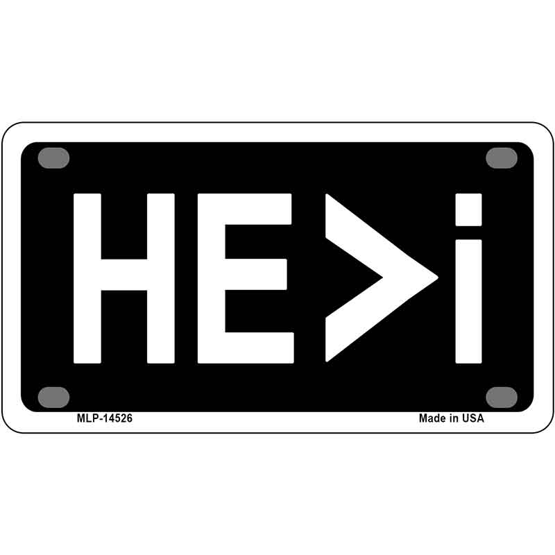 HE>i Novelty Metal License Plate LP-14526