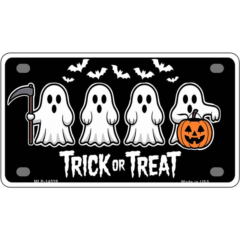 Trick or Treat Ghosts Novelty Metal License Plate LP-14528