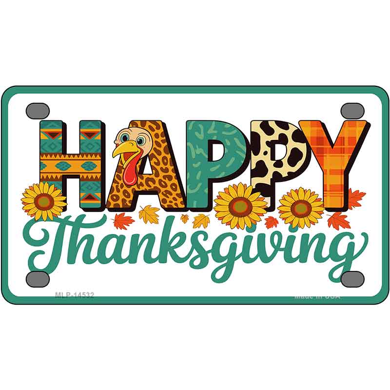 Happy Thanksgiving Novelty Metal License Plate LP-14532