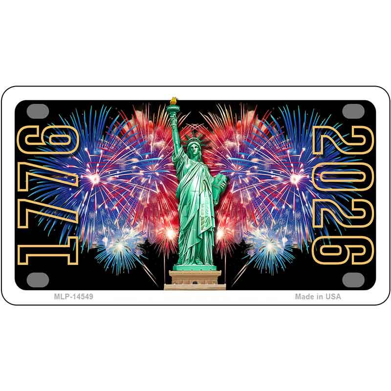 Lady Liberty Fireworks Novelty Metal License Plate LP-14549 4" x 2.2" Mini (MLP)
