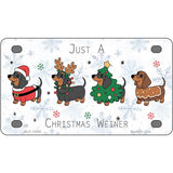 Just a Christmas Weiner Novelty Metal License Plate LP-14552