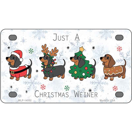Just a Christmas Weiner Novelty Metal License Plate LP-14552