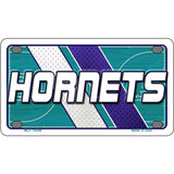 Metallic license plate with 'Hornets' text and sports theme design