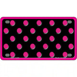 Pink Black Polka Dot Metal Novelty License Plate 4" x 2.2" (MLP)