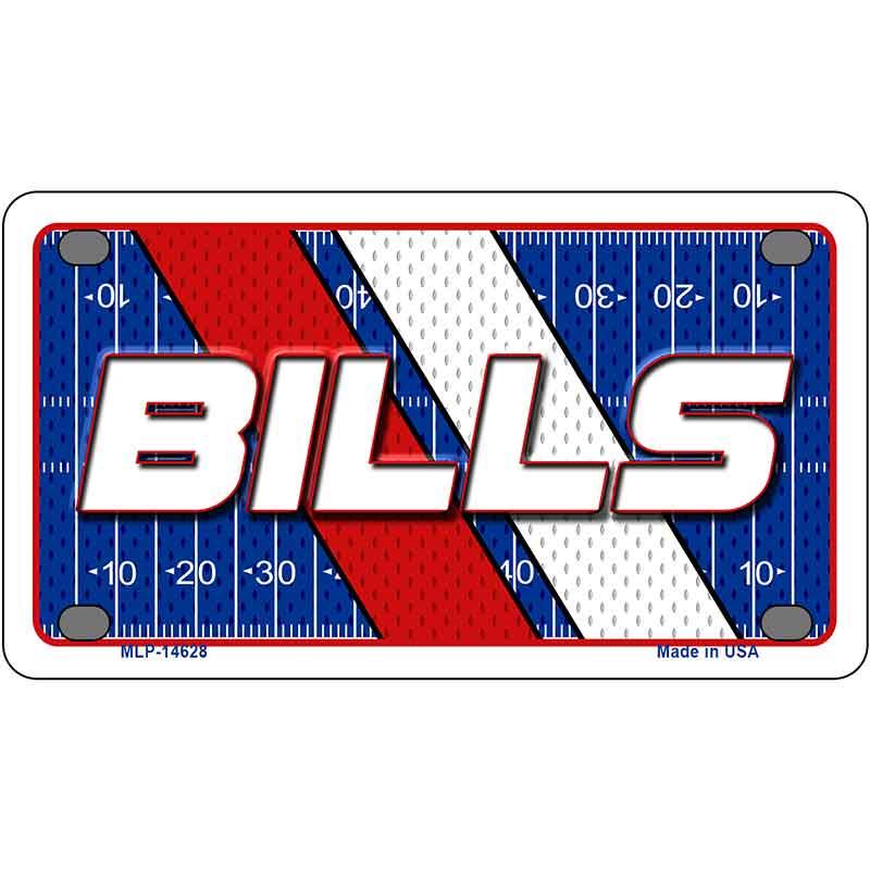 License plate with 'BILLS' text on a football field design