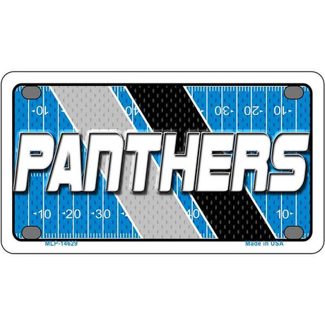 License plate with 'PANTHERS' text on a football field design