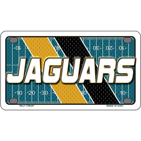 License plate with 'Jaguars' text on a football field design