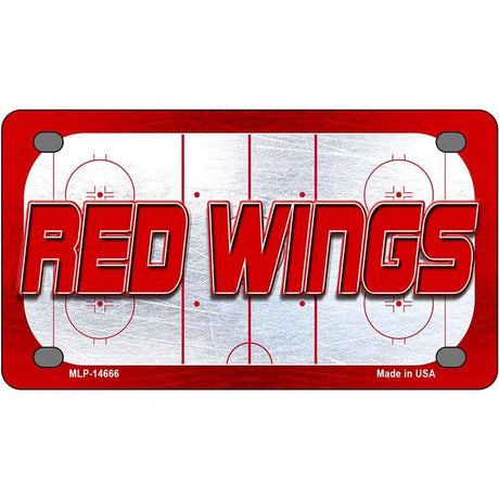 RED WINGS Graphic Novelty Metal License Plate LP-14666 4" x 2.2" Mini (MLP)