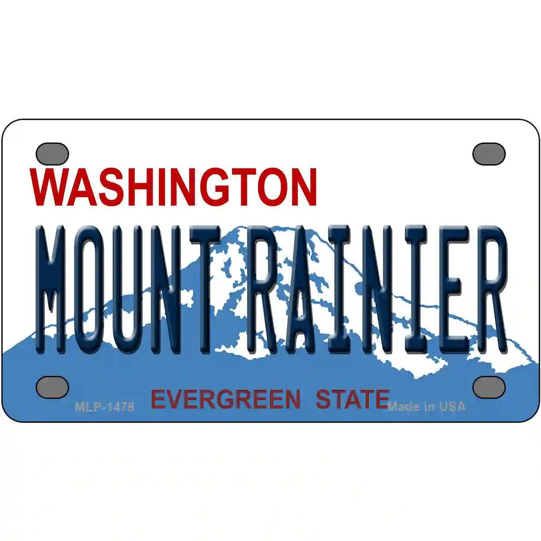 Mount Rainier Washington Novelty Metal License Plate 4" x 2.2" (MLP)