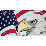 American Flag With Eagle Metal Novelty License Plate 4" x 2.2" (MLP)