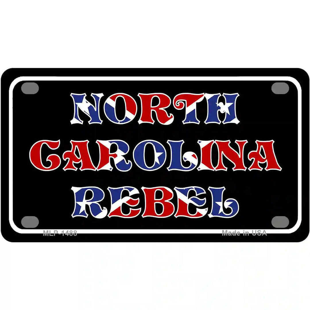 North Carolina Rebel Metal Novelty License Plate 4" x 2.2" (MLP)