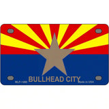 Bullhead City Arizona State Flag Metal Novelty License Plate 4" x 2.2" (MLP)