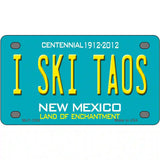 I Ski Taos New Mexico Novelty Metal License Plate 4" x 2.2" (MLP)