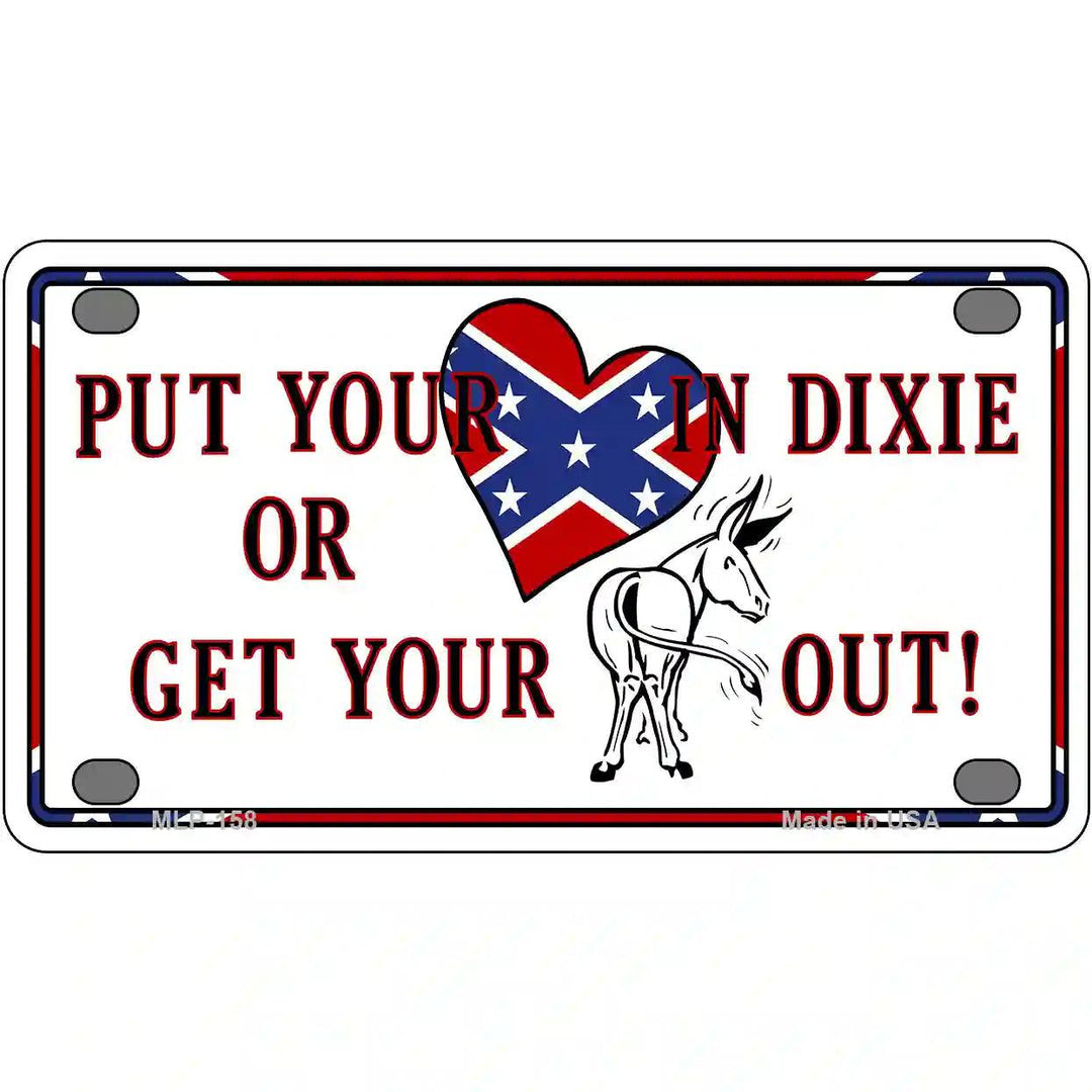 Heart In Dixie Metal Novelty License Plate 4" x 2.2" (MLP)