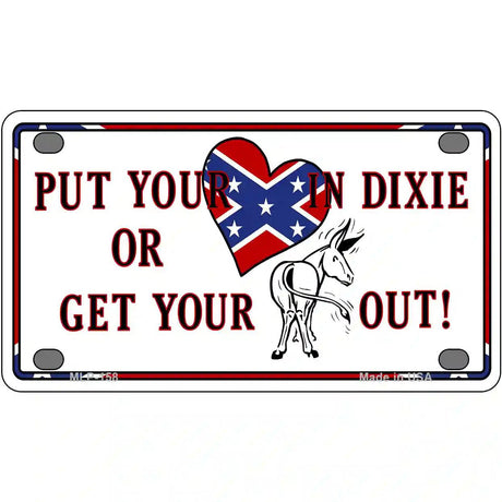 Heart In Dixie Metal Novelty License Plate 4" x 2.2" (MLP)