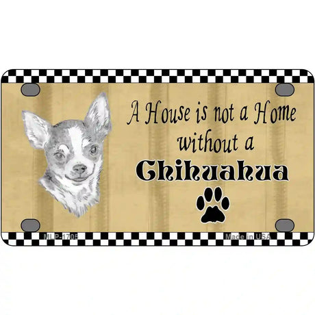 Pencil Sketch Chihuahua Metal Novelty License Plate 4" x 2.2" (MLP)